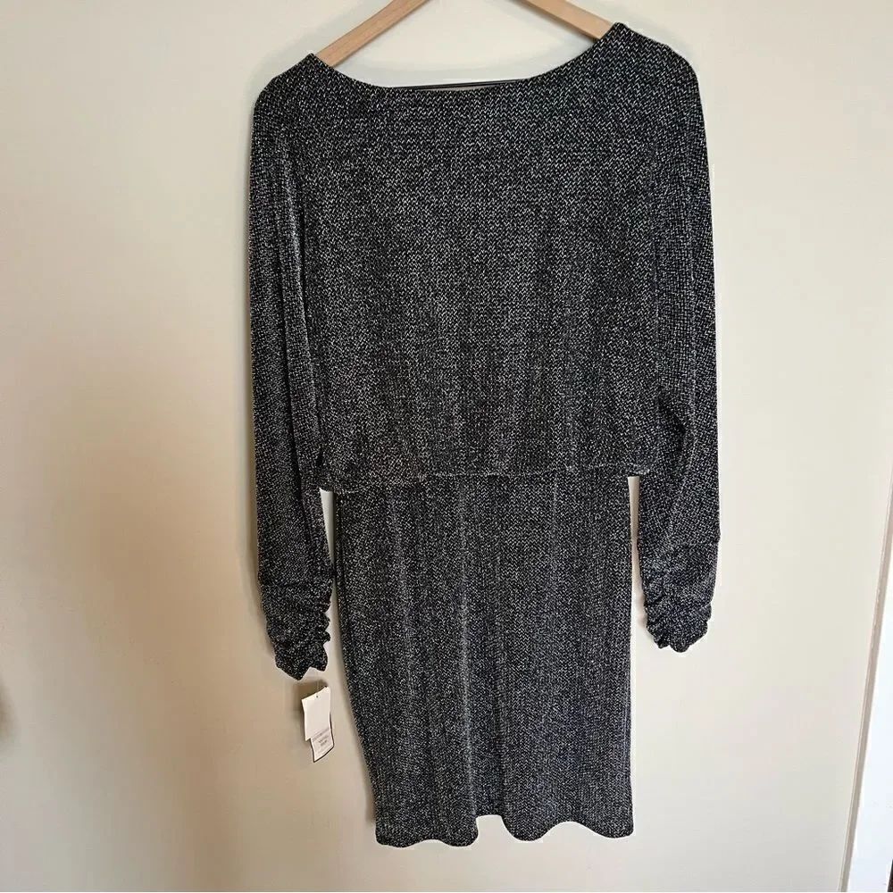 Jessica Howard Metallic Threaded Long Sleeve Cocktail Dress - Picture 4 of 11